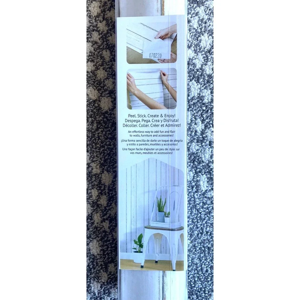 RoomMates Peel & Stick Wallpaper Weathered Shiplap White Gray Farmhouse Vinyl